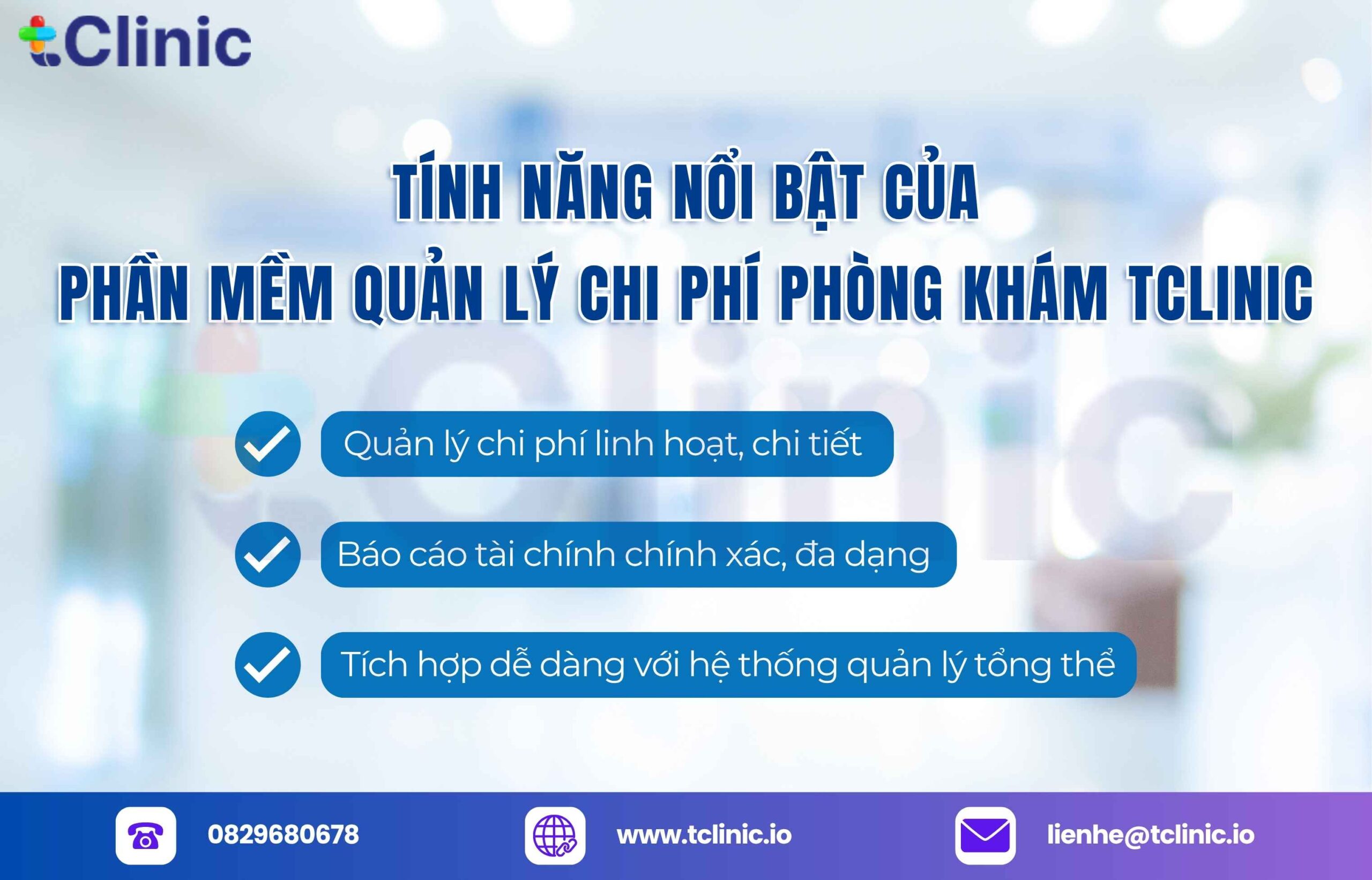 Tính năng nổi bật của phần mềm quản lý chi phí phòng khám tClinic