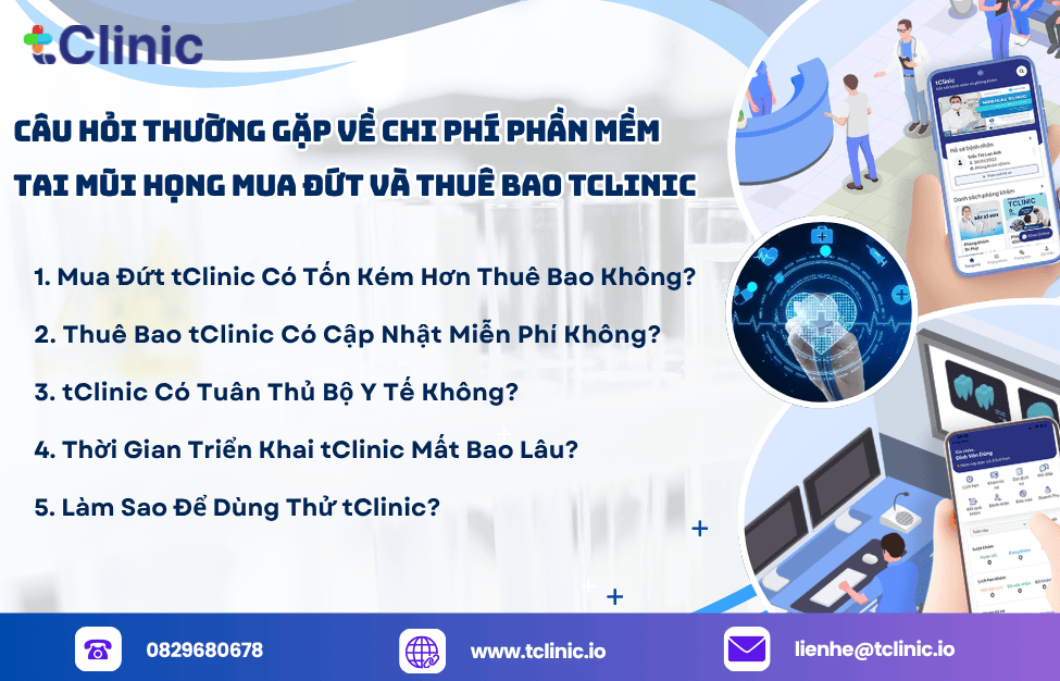 Câu Hỏi Thường Gặp Về Chi Phí Phần Mềm Tai Mũi Họng Mua Đứt Và Thuê Bao tClinic