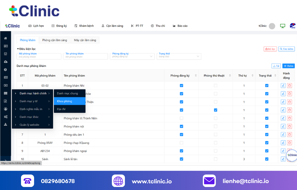 Các tính năng của phần mềm phòng khám đông y tClinic 2 Các tính năng quản lý hành chính – nghiệp vụ của tClinic