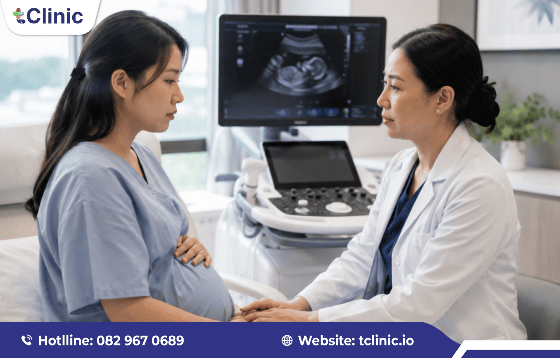7 ưu điểm nổi bật của phần mềm phòng khám nhi | tClinic 1 Bác sĩ đang tư vấn và thăm khám cho bệnh nhân.