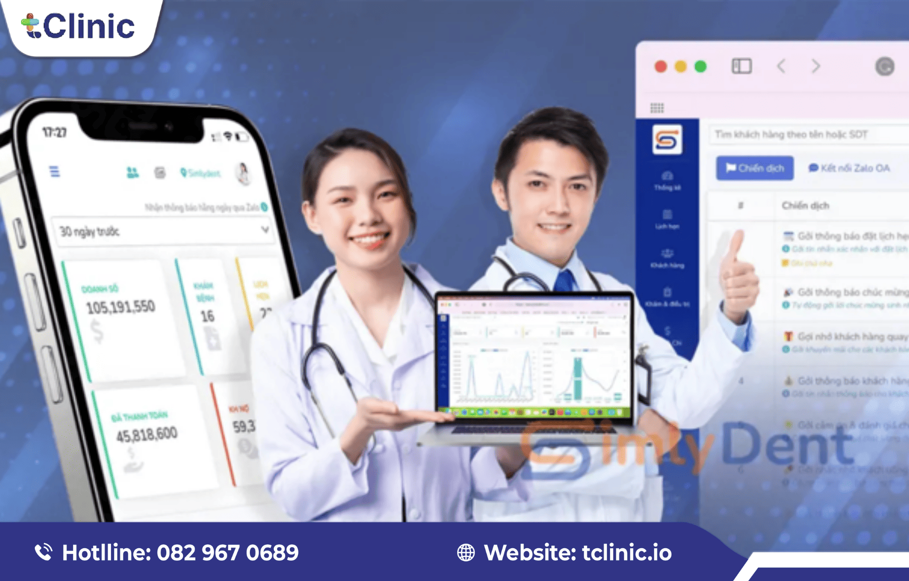 Tin tức 7 Giao diện quản lý phòng khám tClinic trên máy tính và ứng dụng di động