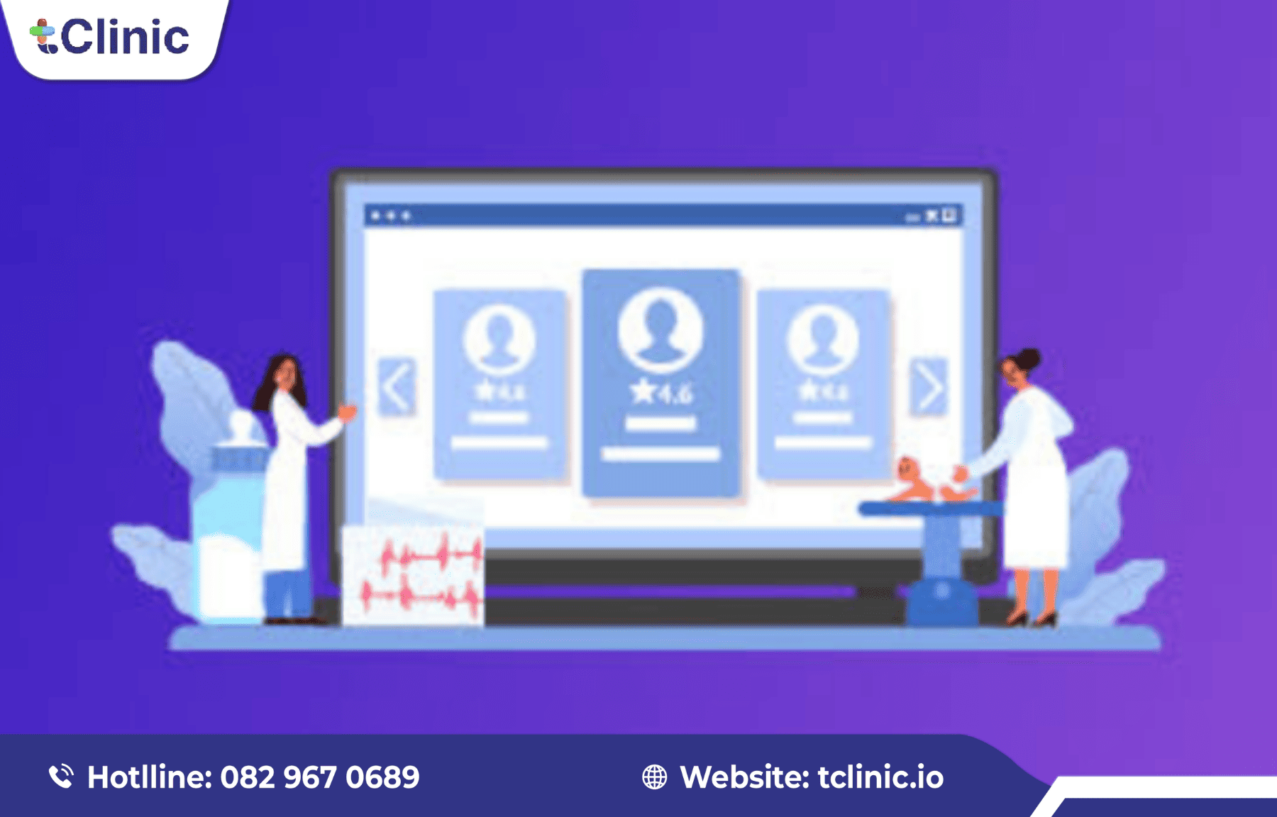 Các gói phần mềm phòng khám Nhi tClinic phù hợp với từng quy mô 4 Hình ảnh minh họa quy trình làm việc trên phần mềm tClinic