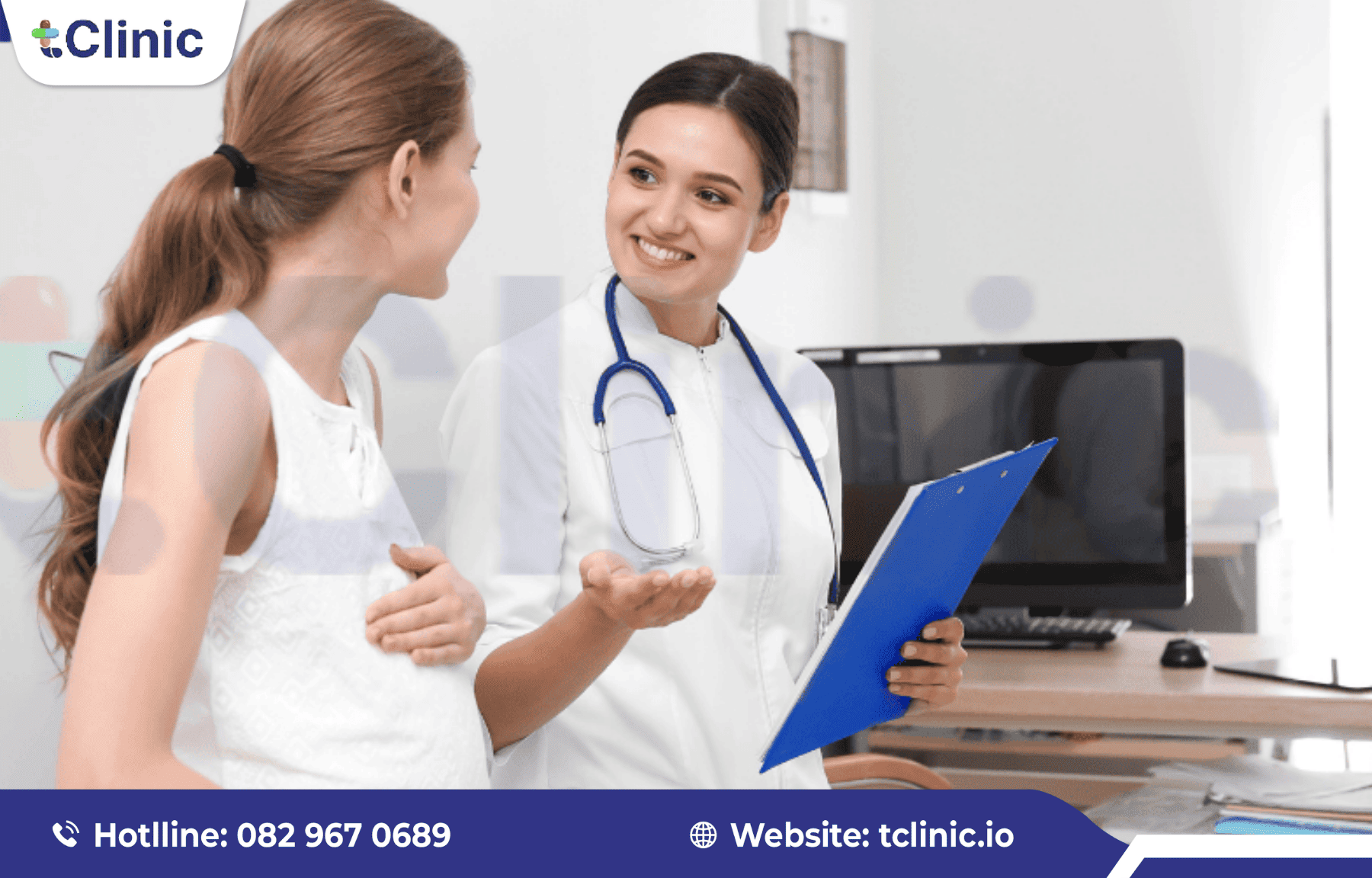 Đào tạo nhân viên sử dụng phần mềm quản lý sản phụ khoa hiệu quả 3 Minh họa bác sĩ tư vấn cho bệnh nhân sản phụ khoa.